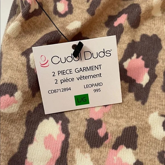 NWT Cuddl Duds Tan, Brown & Pink Leopard Print Lounge Top - Picture 3 of 7